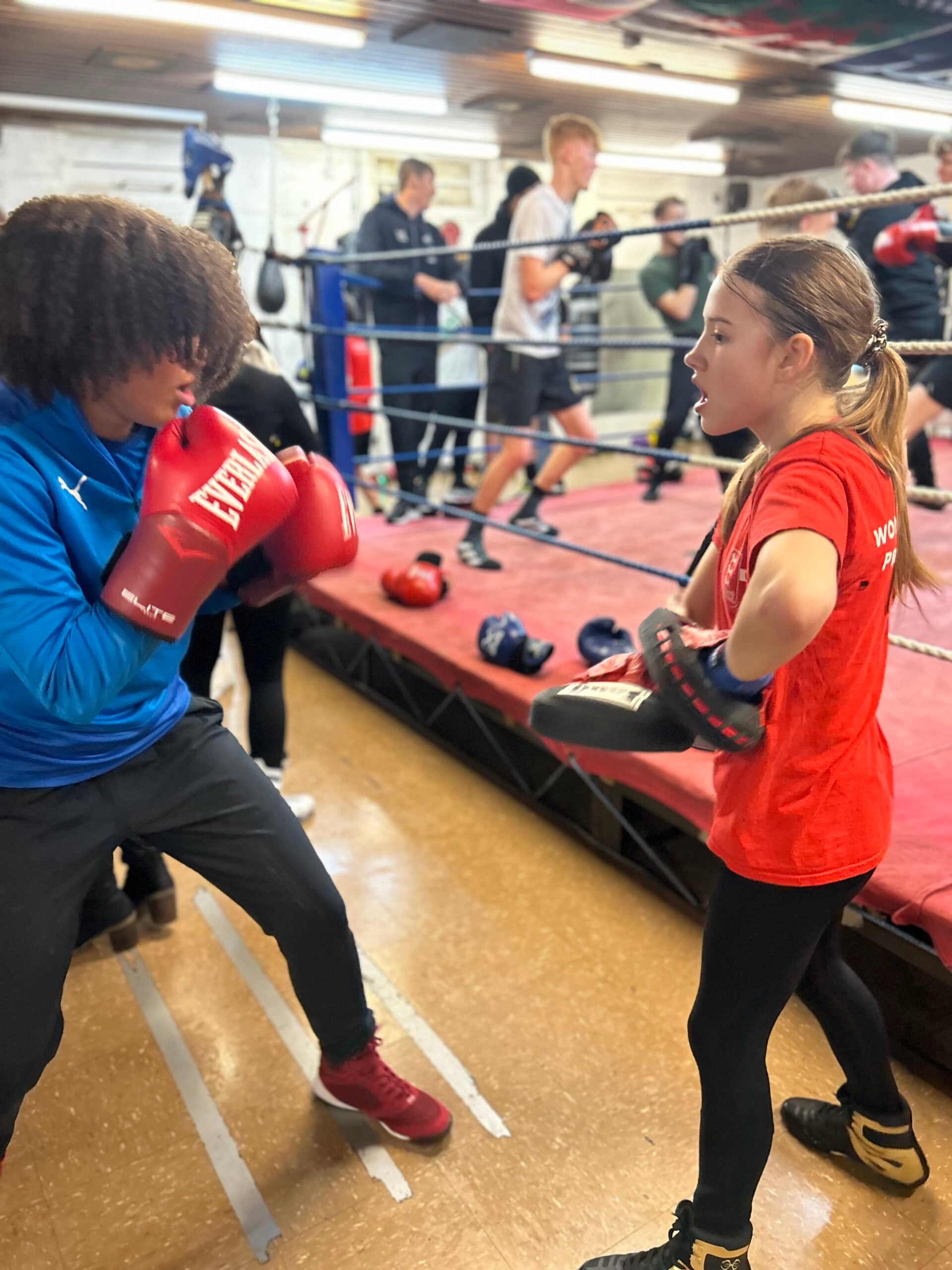 Young people boxing at Leigh Amateur Boxing Club