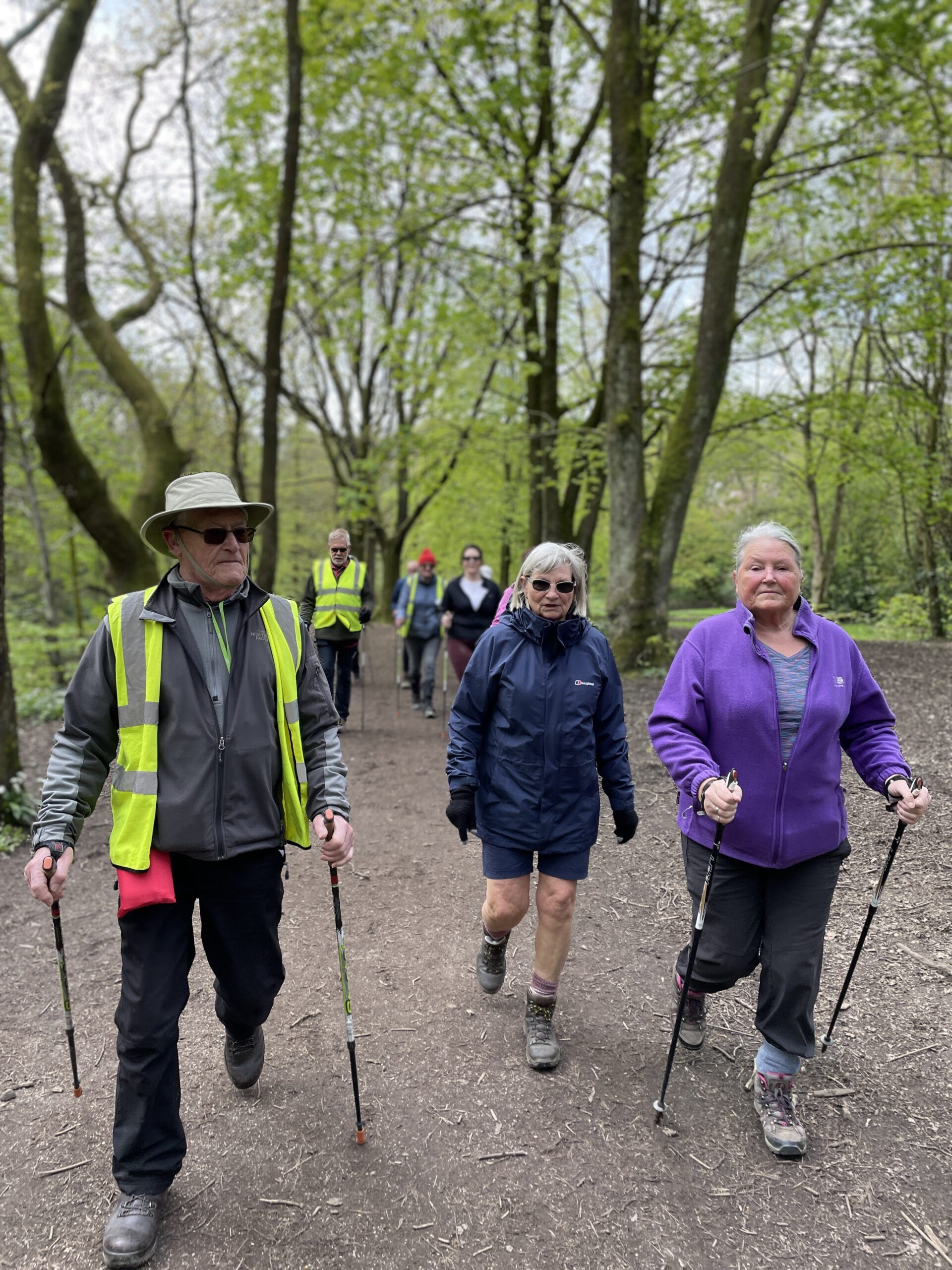 A group of Nordic walkers