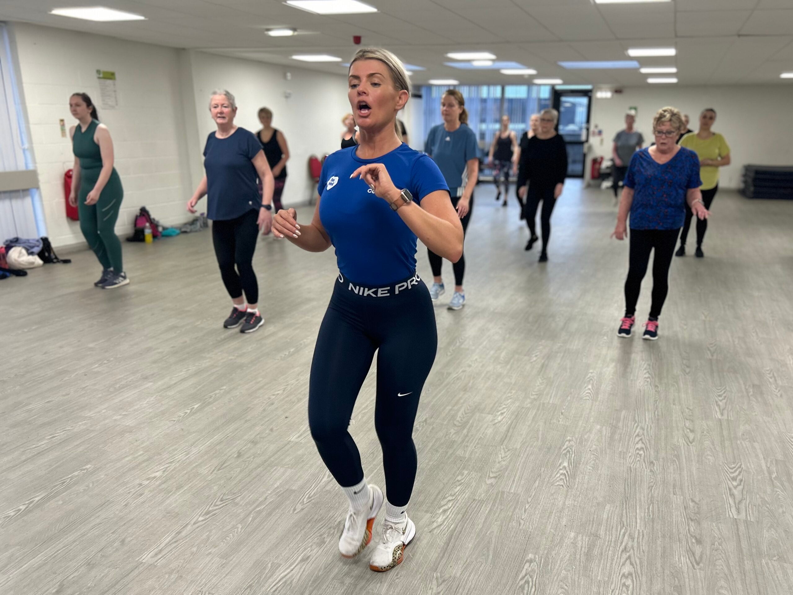 Danielle leading a dance class
