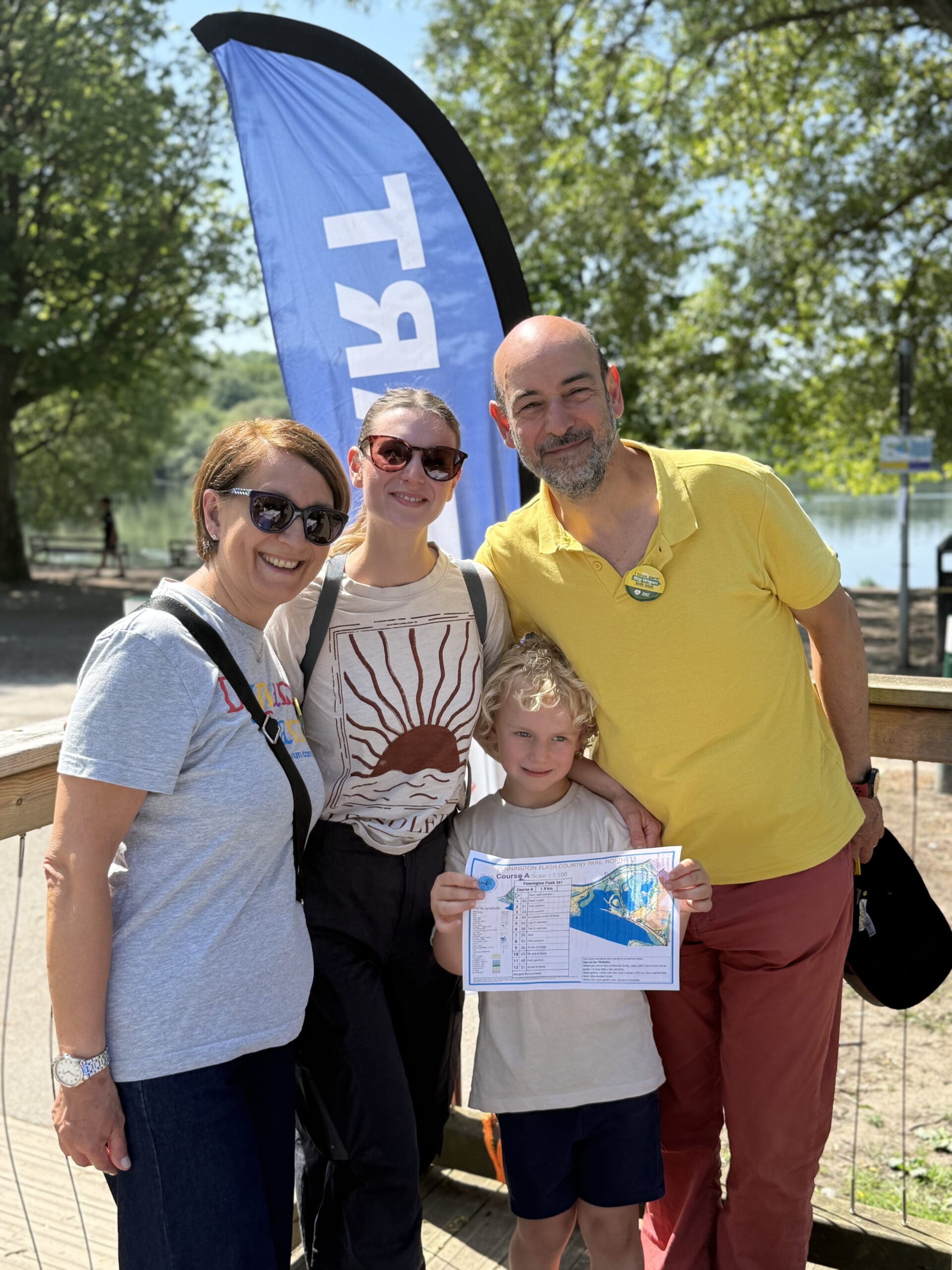 A family take on the orienteering challenge at Pennington Flash